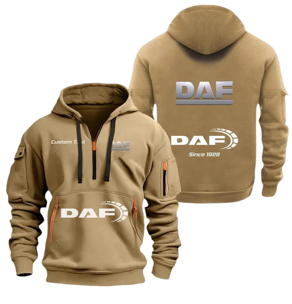 Commercial Lorry Owners Gift Hoodie Half Zipper, True Supporter Half-Zip Hoodie CAR052 - Khaki