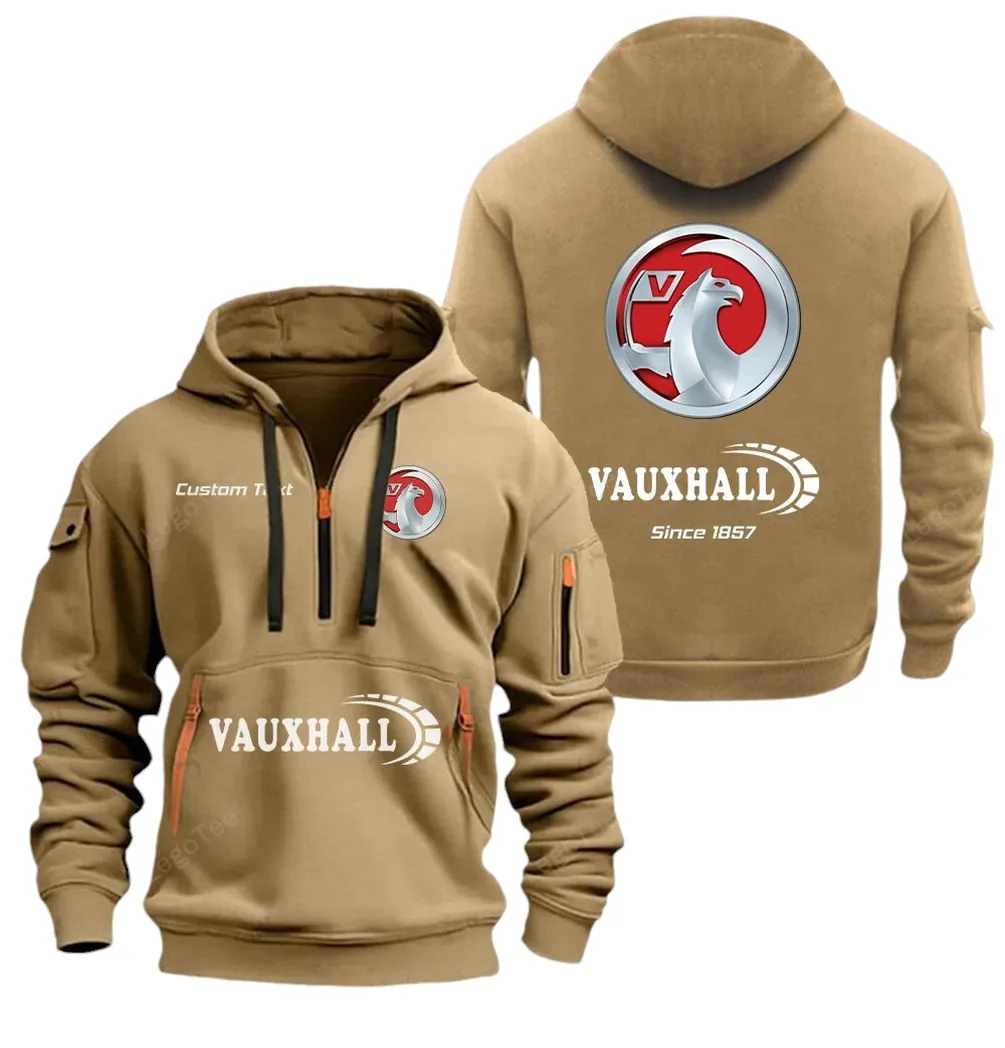 British Car Collectors Gift Hoodie Half Zipper, Everyday Fan Hoodie CAR052 - Khaki