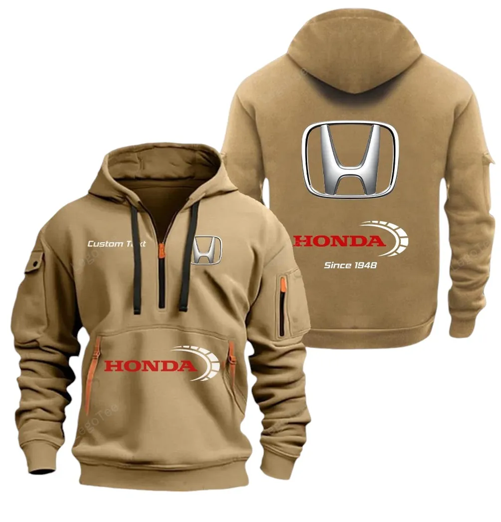 Sedan Collectors Gift Hoodie Half Zipper, Active Spirit Hoodie CAR052 - Khaki
