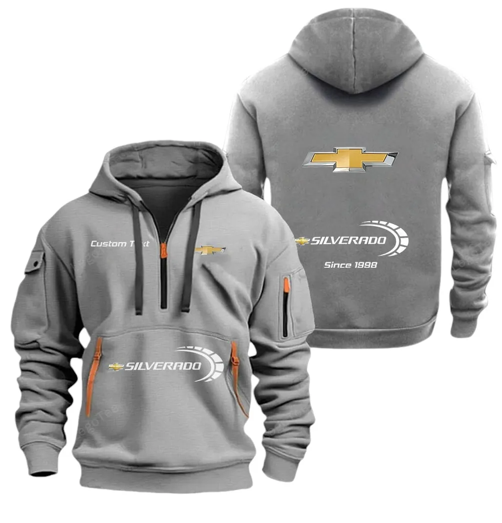 Strong Cargo Truck Enthusiasts Gift Hoodie Half Zipper, Lifestyle Fan Half-Zip Hoodie CAR052 - Gray