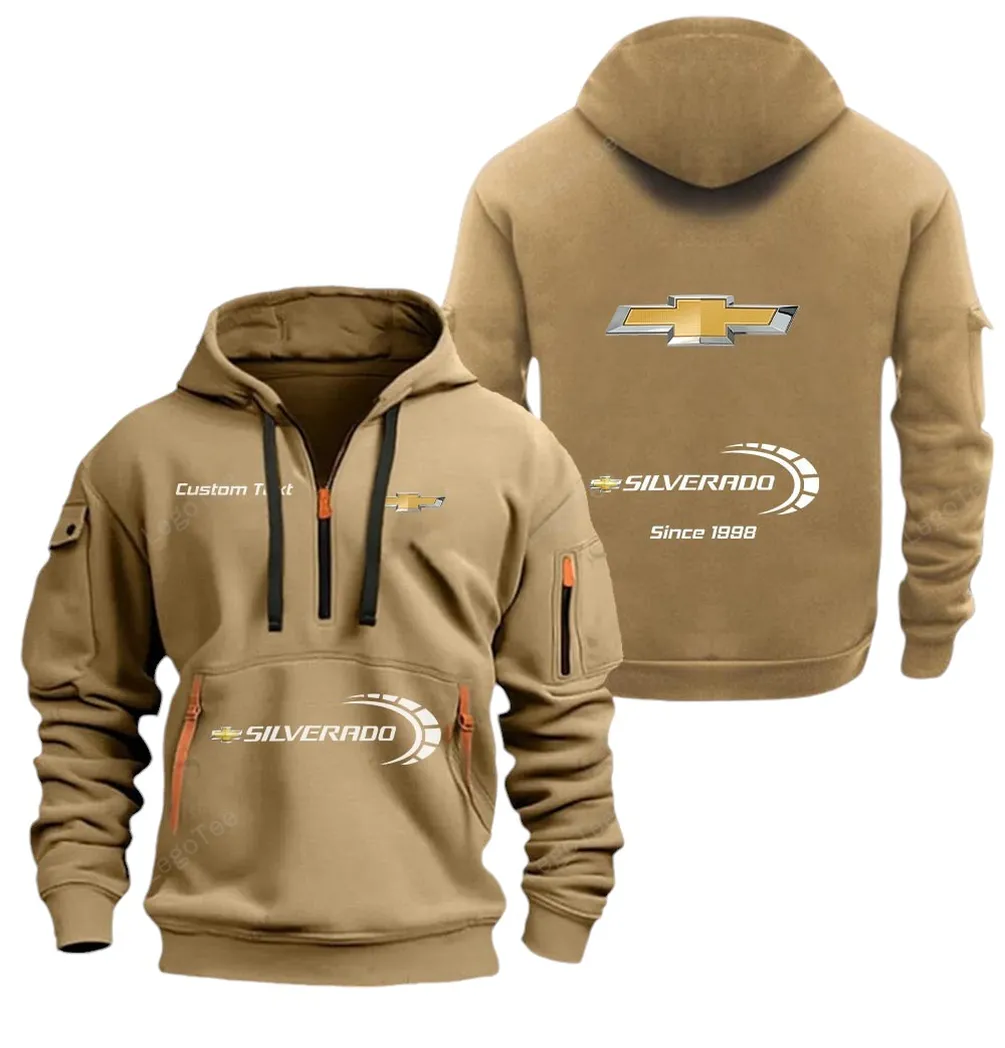 Heavy-Duty Truck Lovers Gift Hoodie Half Zipper, Active Supporter Half-Zip Hoodie CAR052 - Khaki