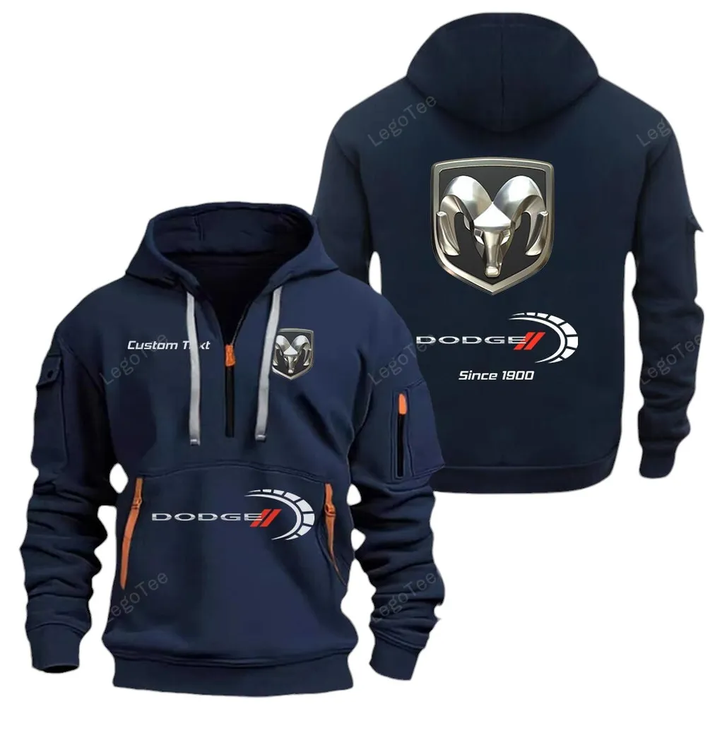 American Car Enthusiasts Gift Hoodie Half Zipper, Modern Sport Hoodie CAR052 - Navy