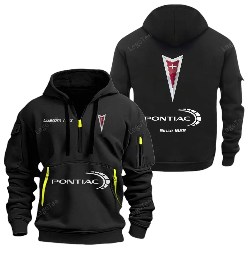 Classic American Car Owners Gift Hoodie Half Zipper, Casual Sport Half-Zip Hoodie CAR052 - Black