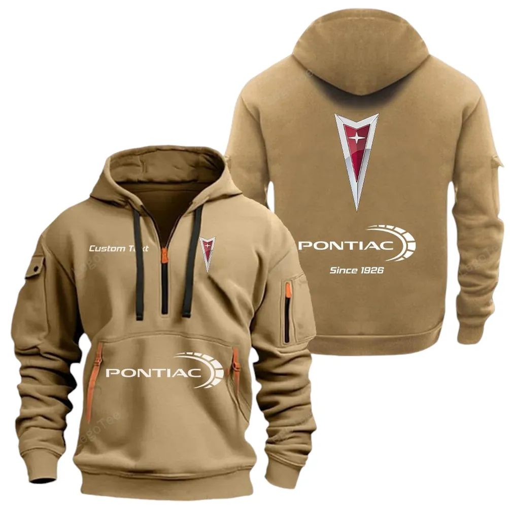 Muscle Car Collectors Gift Hoodie Half Zipper, Warm Up Hoodie CAR052 - Khaki