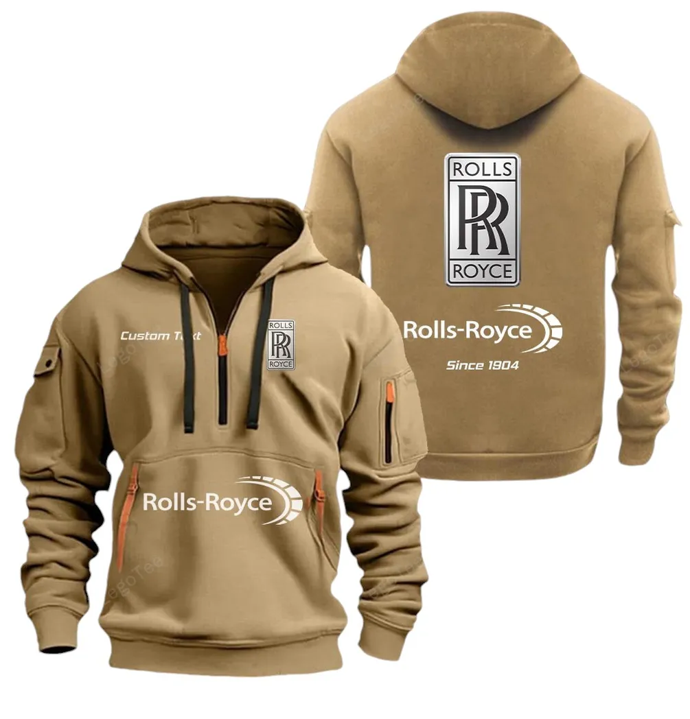 Elite Touring Vehicle Collectors Gift Hoodie Half Zipper, Warm Up Hoodie CAR052 - Khaki