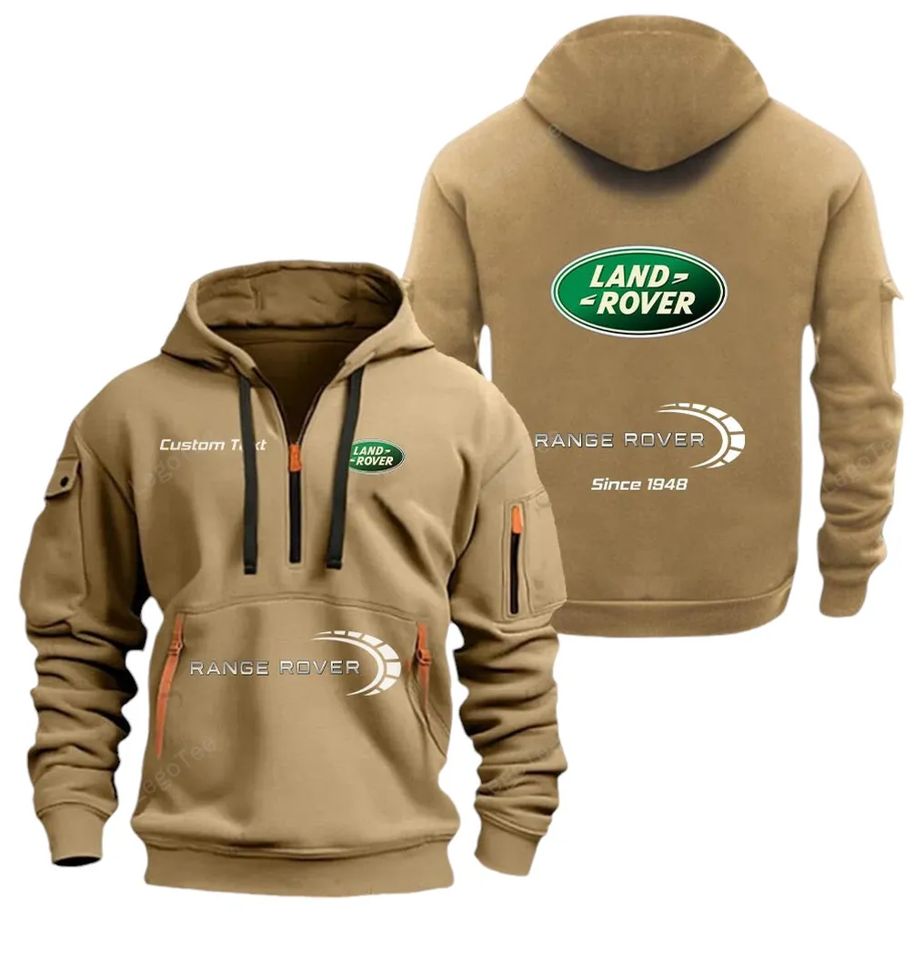 Rugged Terrain Auto Brand Owners Gift Hoodie Half Zipper, Streetwear Fan Hoodie CAR052 - Khaki