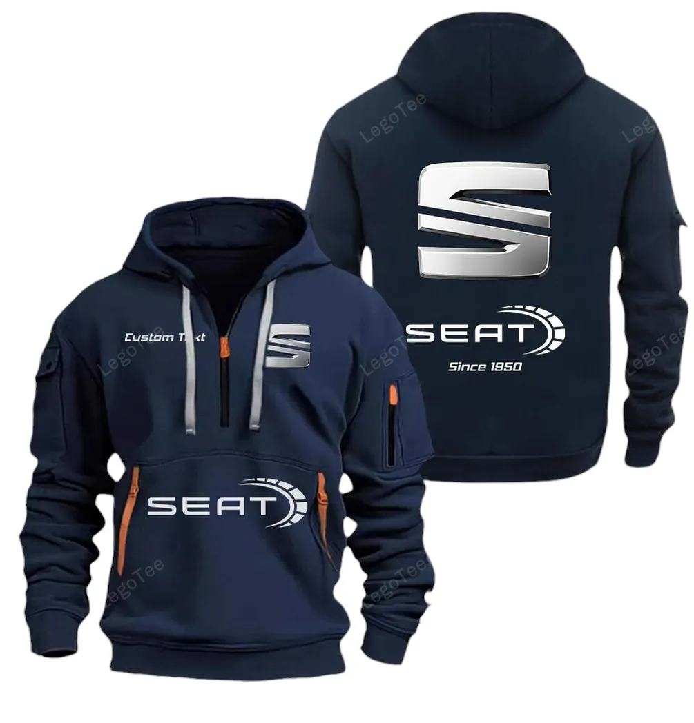 Modern Hatchback Owners Gift Hoodie Half Zipper, Supporter Style Half-Zip Hoodie CAR052 - Navy