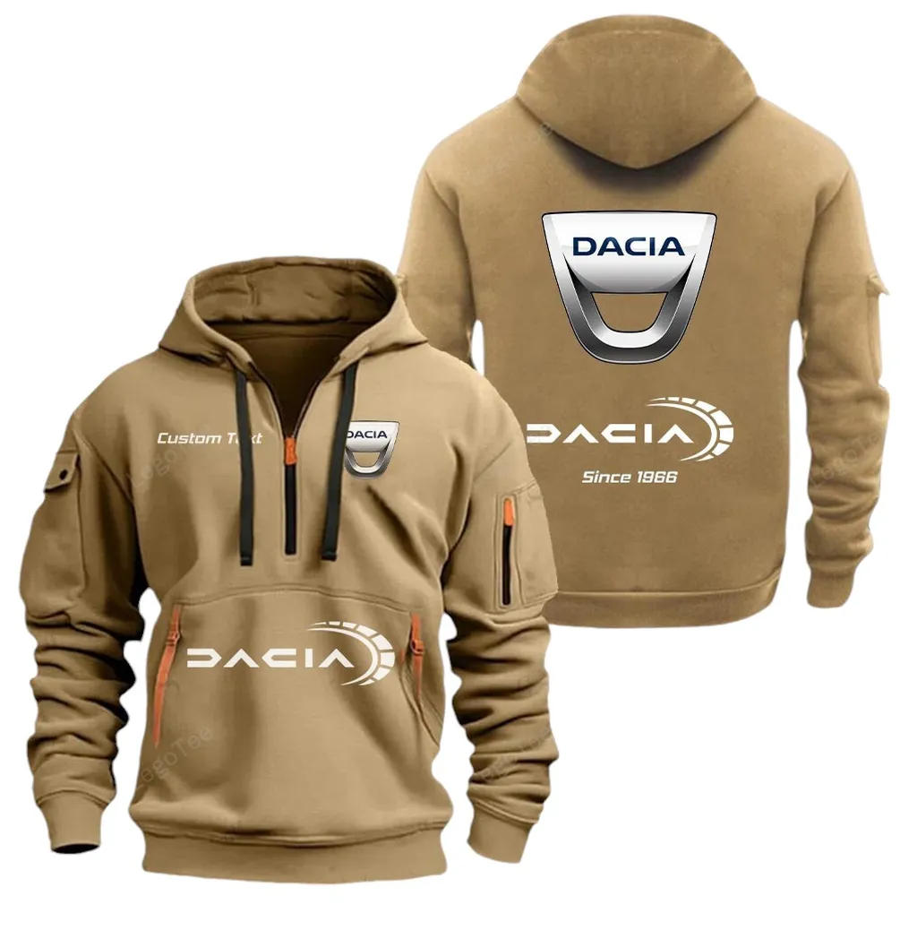 Dynamicpower Motors Lovers Gift Hoodie Half Zipper, Sporty Fan Half-Zip Hoodie CAR052 - Khaki