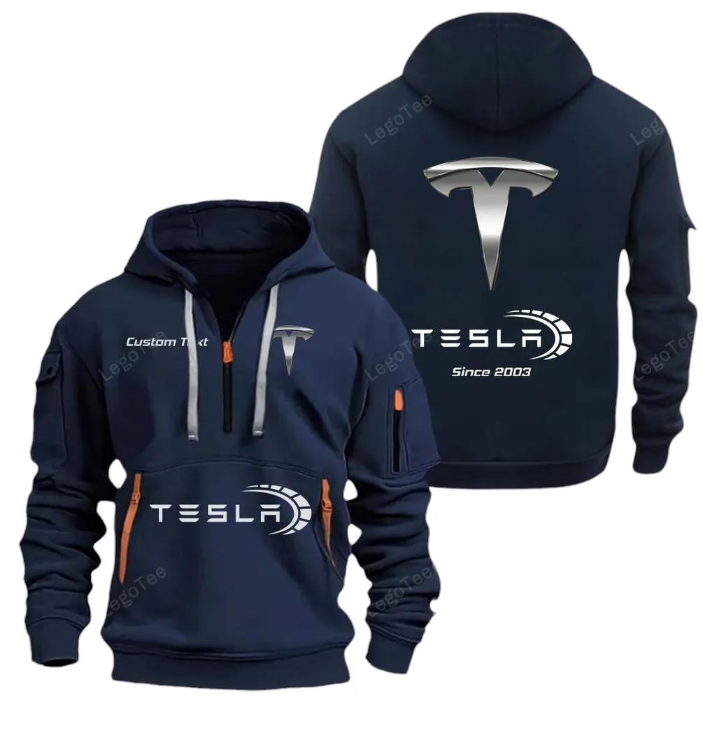 Autonomous Vehicle Lovers Gift Hoodie Half Zipper, Game Day Half-Zip Hoodie CAR052 - Navy