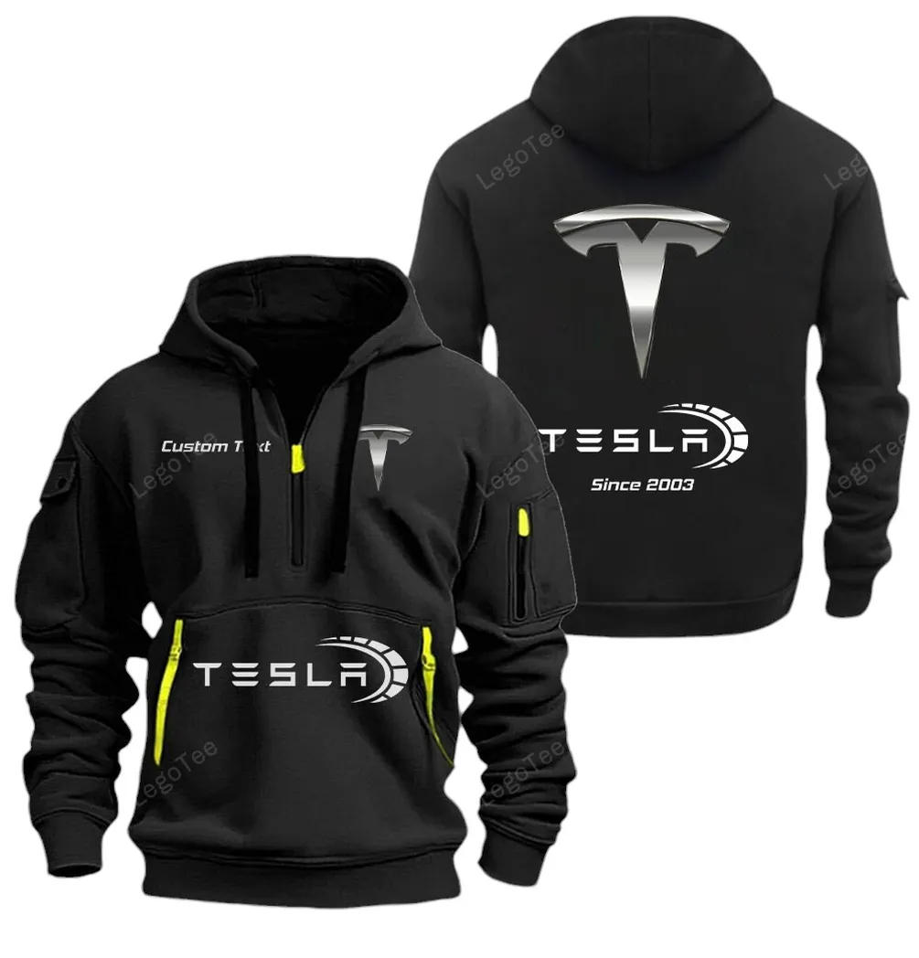 EV Sedan Collectors Gift Hoodie Half Zipper, Lifestyle Fan Half-Zip Hoodie CAR052 - Black