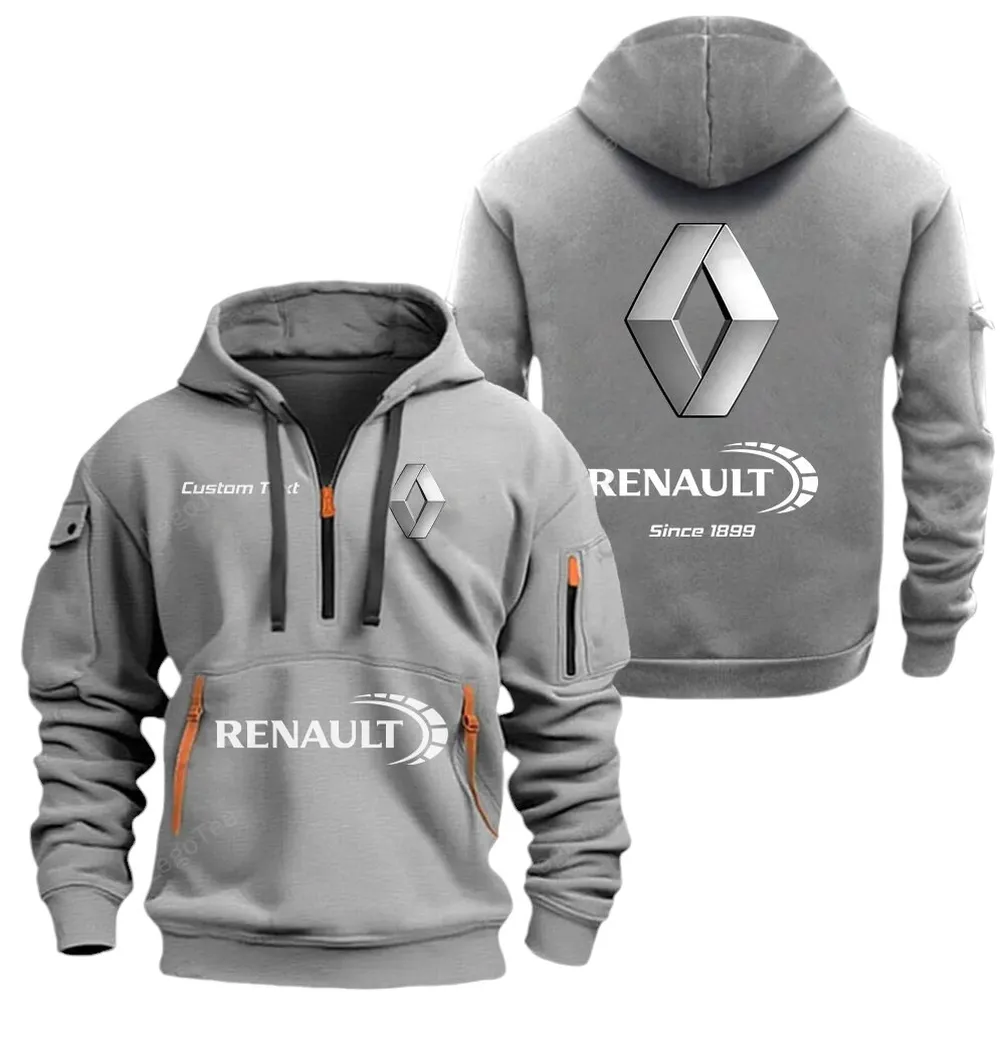 Affordable Auto Enthusiasts Gift Hoodie Half Zipper, Athletic Fan Half-Zip Hoodie CAR052 - Gray