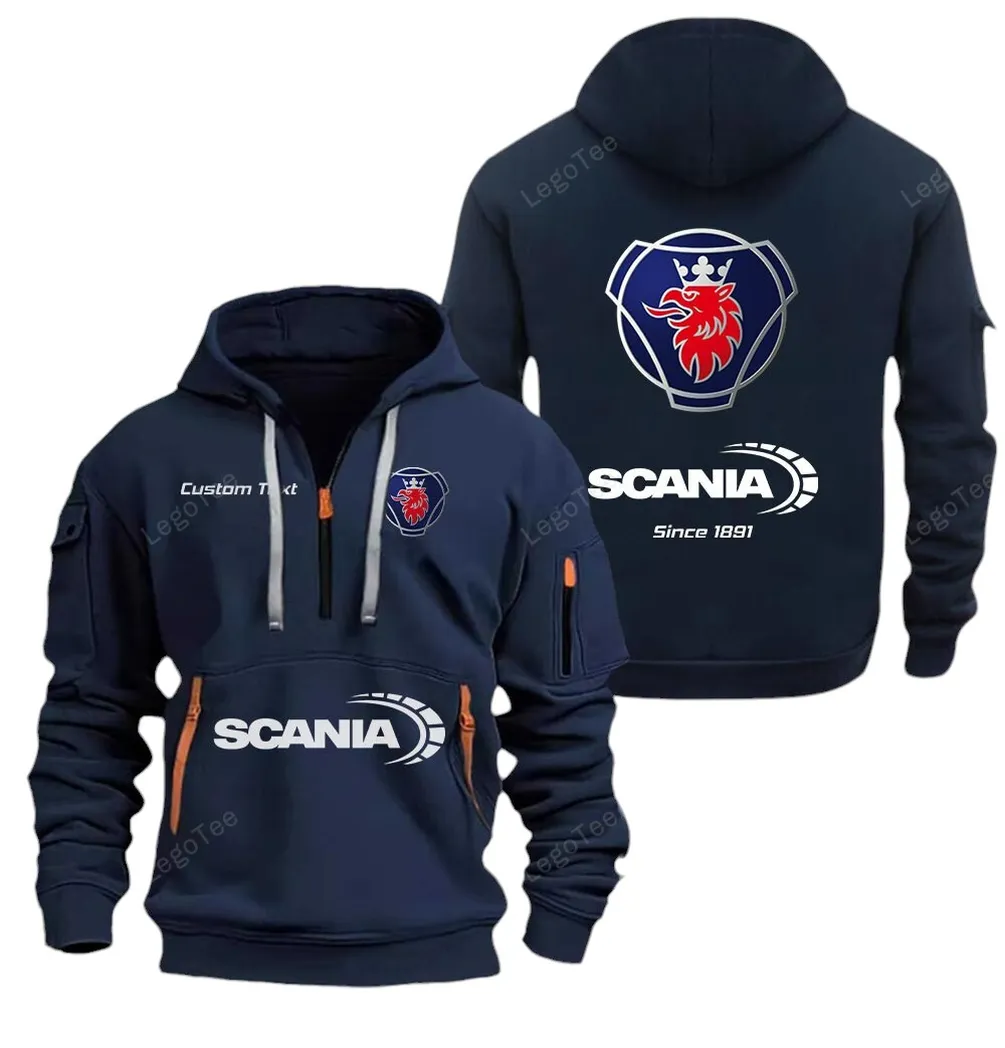 Road Hauler Enthusiasts Gift Hoodie Half Zipper, Bold Energy Hoodie CAR052 - Navy