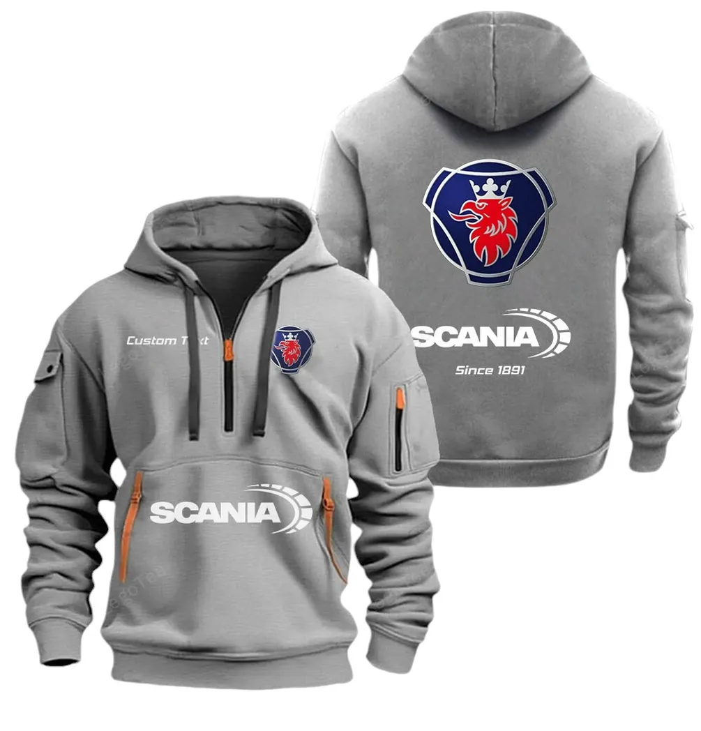 Cargo Hauler Fans Gift Hoodie Half Zipper, Bold Energy Hoodie CAR052 - Gray