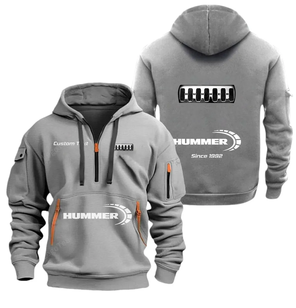 Off-Road SUV Lovers Gift Hoodie Half Zipper, Modern Sport Hoodie CAR052 - Gray