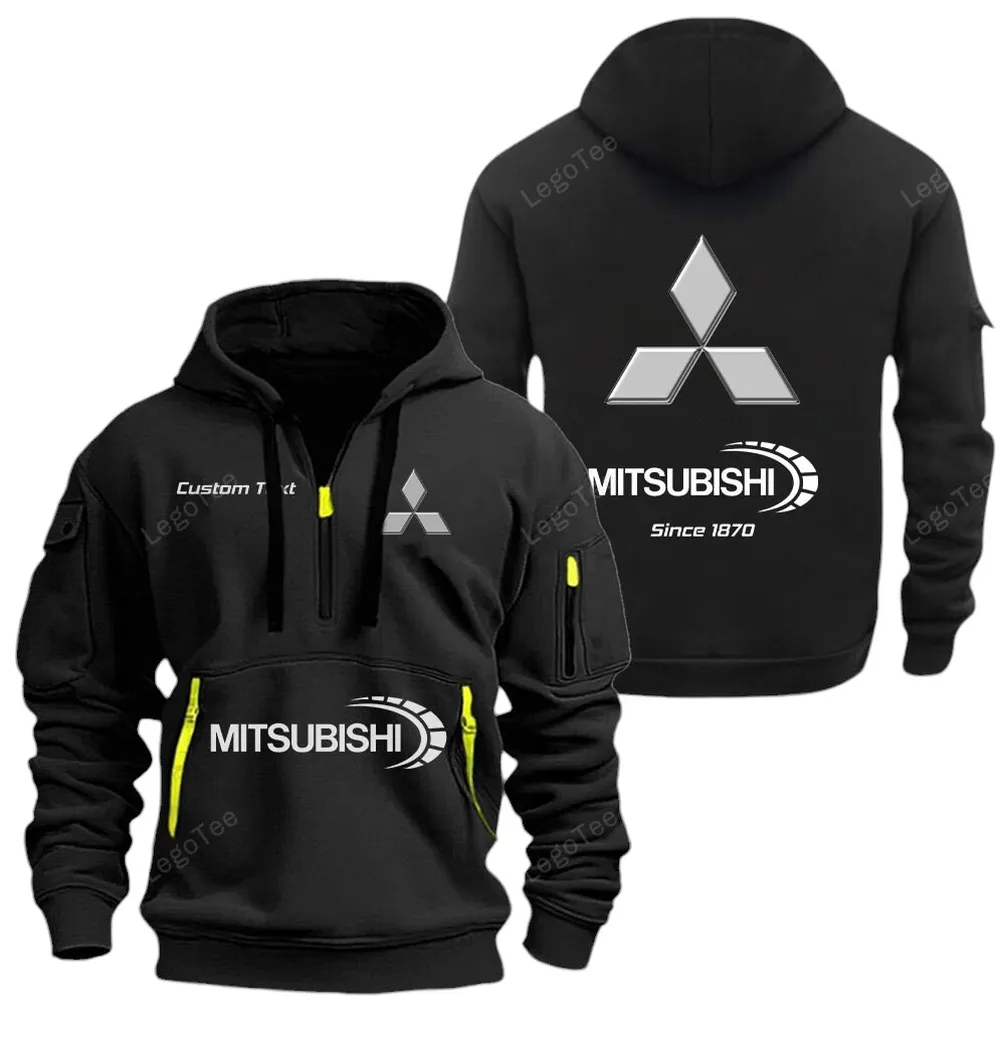 Family Hatchback Lovers Gift Hoodie Half Zipper, Warm Up Hoodie CAR052 - Black
