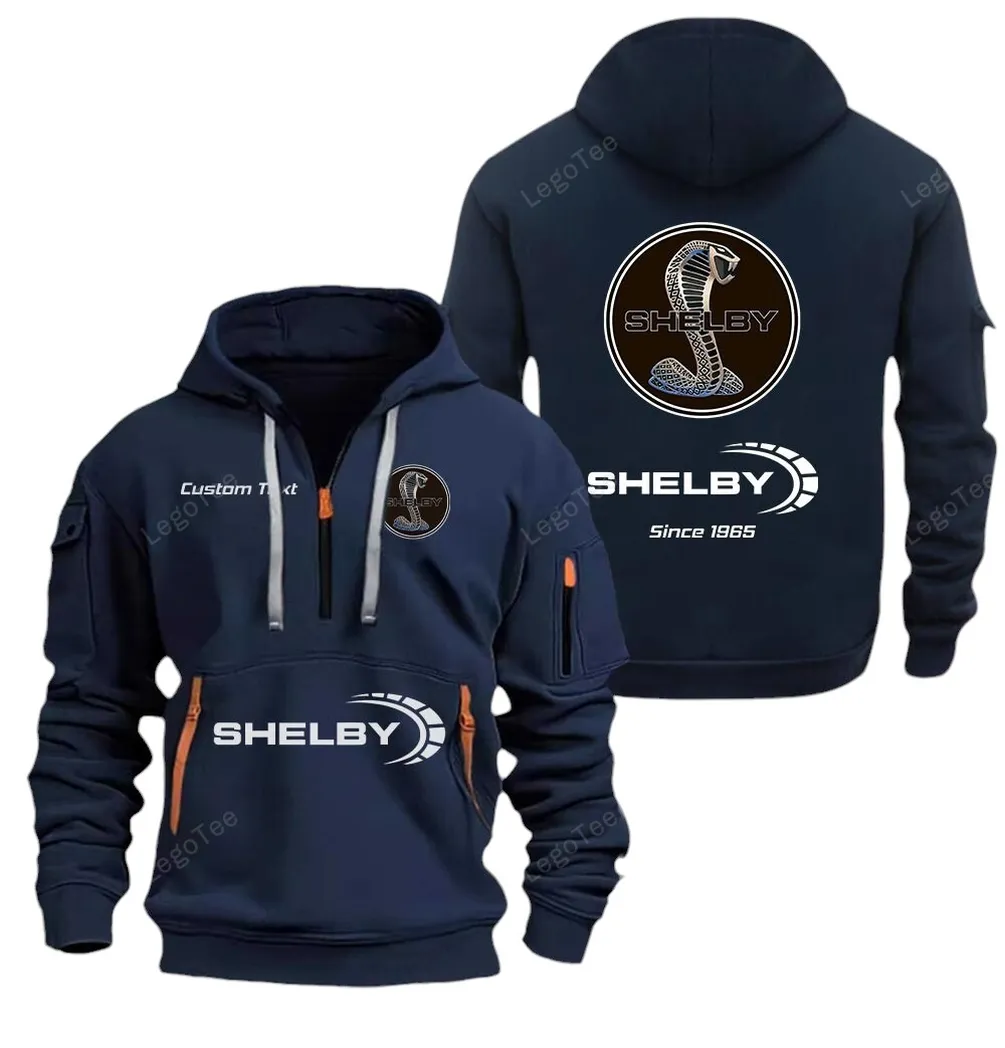 Classic Muscle Ride Fans Gift Hoodie Half Zipper, Supporter Style Half-Zip Hoodie CAR052 - Navy