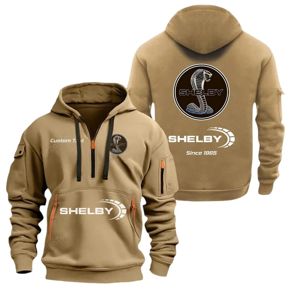 Classic Muscle Ride Lovers Gift Hoodie Half Zipper, Supporter Spirit Hoodie CAR052 - Khaki