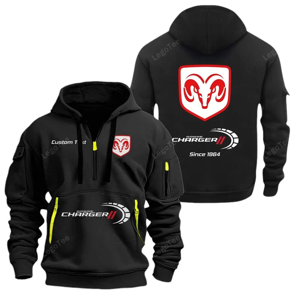 High-Speed Sedan Lovers Gift Hoodie Half Zipper, Sport Spirit Hoodie CAR052 - Black