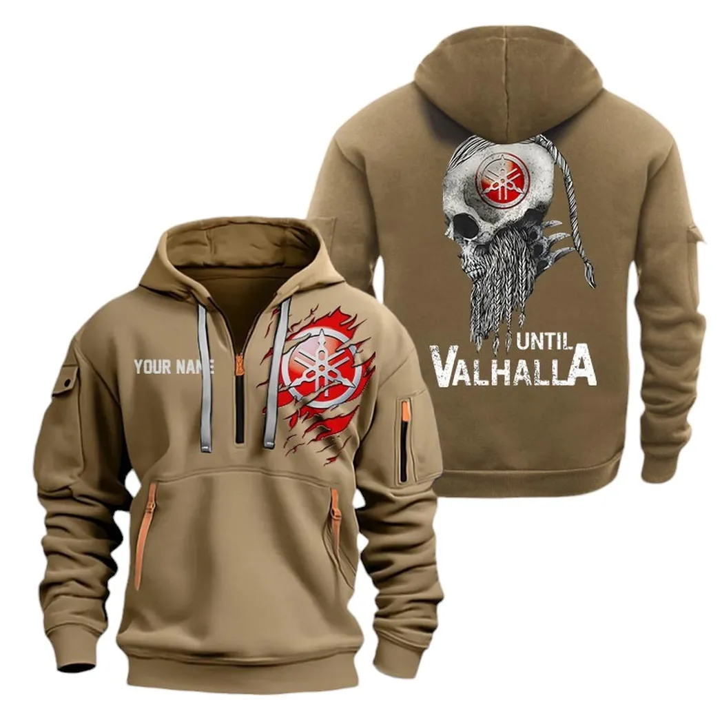 Dual-Sport Bike Lovers Gift Hoodie Half Zipper, True Supporter Half-Zip Hoodie CAR072 - Khaki