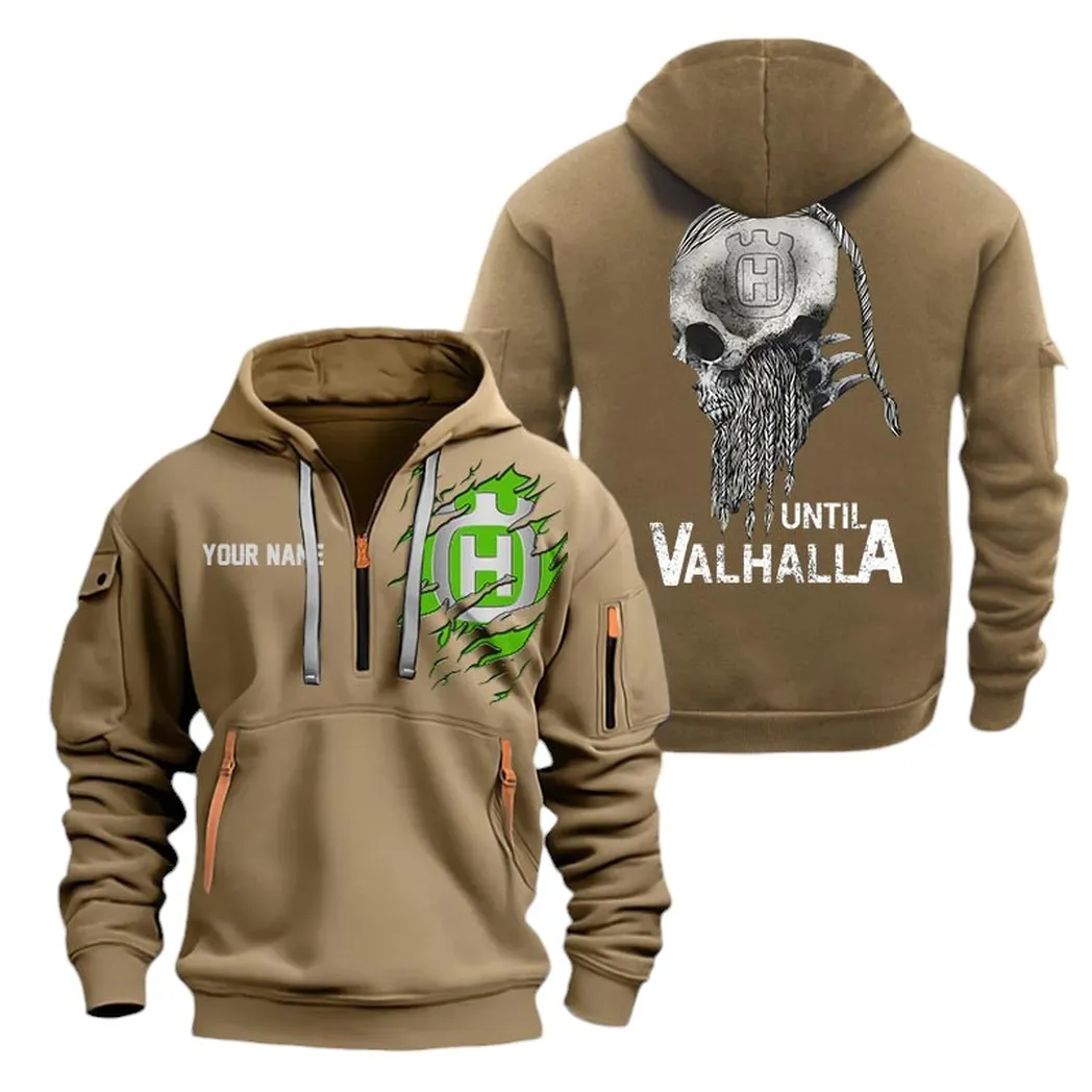 Outdoor Adventure Bike Lovers Gift Hoodie Half Zipper, Modern Sport Hoodie CAR072 - Khaki