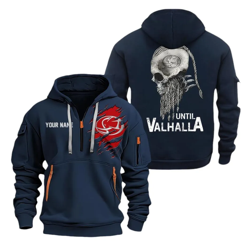 Urban Street Bike Collectors Gift Hoodie Half Zipper, Streetwear Fan Hoodie CAR072 - Navy